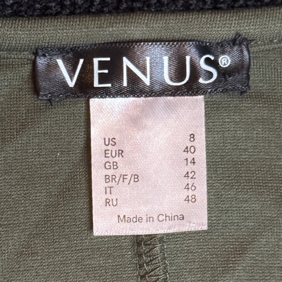 VENUS Olive Jacket with Black Trim Stretch sz 8 - Picture 3 of 13